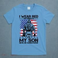 I Wear Red On Fridays For My Son Until He Comes Home Red White And Blue T-Shirt thumb 4