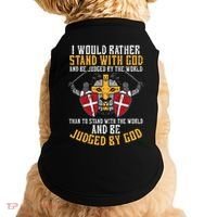 I Would Rather Stand With God Jesus Christian Doggie Tank thumb 0