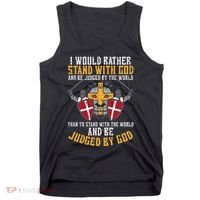 I Would Rather Stand With God Jesus Christian Tank Top thumb 0