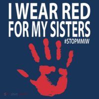 I Wear Red For My,Sister Native American Stop MMIW Red Hand Women's Tank Top thumb 5