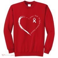I Wear Red To Fight Heart Disease Awareness Sweatshirt thumb 0