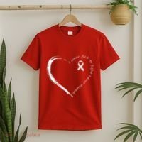 I Wear Red To Fight Heart Disease Awareness T-Shirt thumb 2
