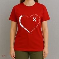 I Wear Red To Fight Heart Disease Awareness T-Shirt thumb 4