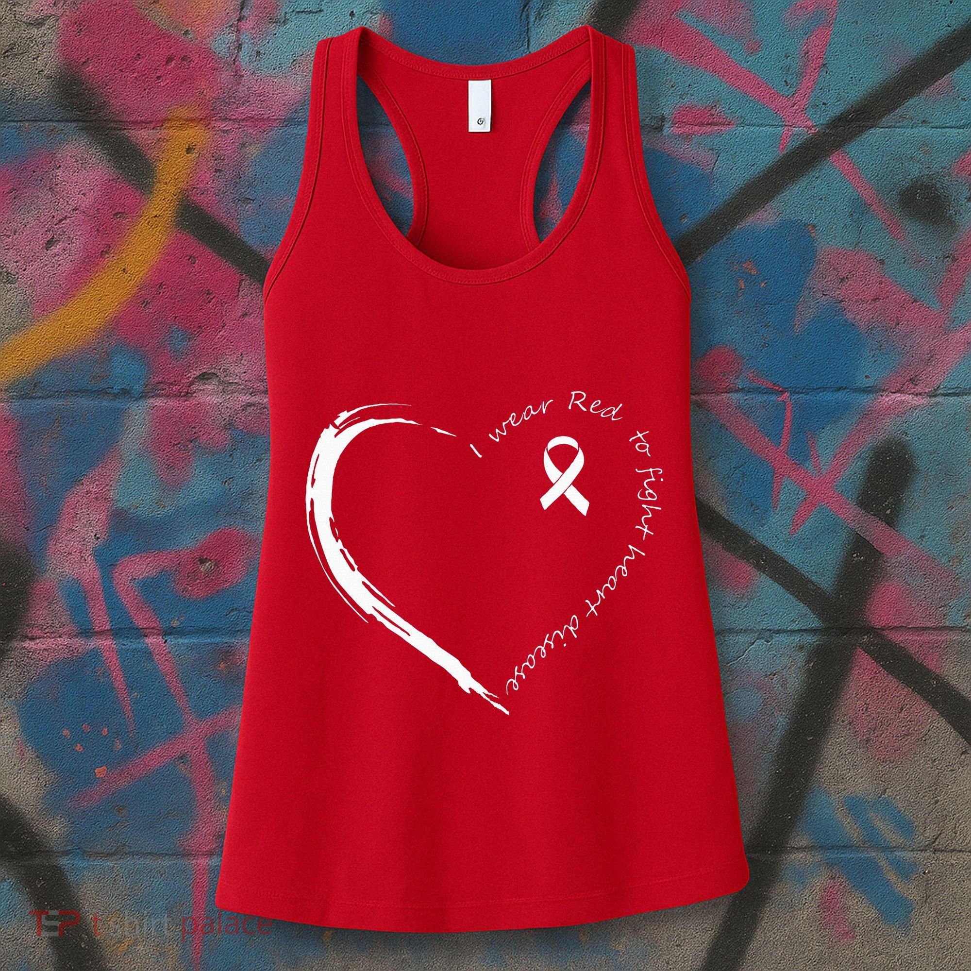 I Wear Red To Fight Heart Disease Awareness Women's Tank Top