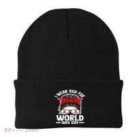 I Wear Red For World Aids Day Hiv Aids Awareness Beanie thumb 0