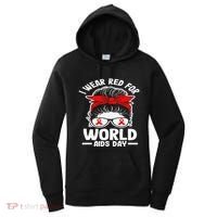 I Wear Red For World Aids Day Hiv Aids Awareness Women's Hoodie thumb 0