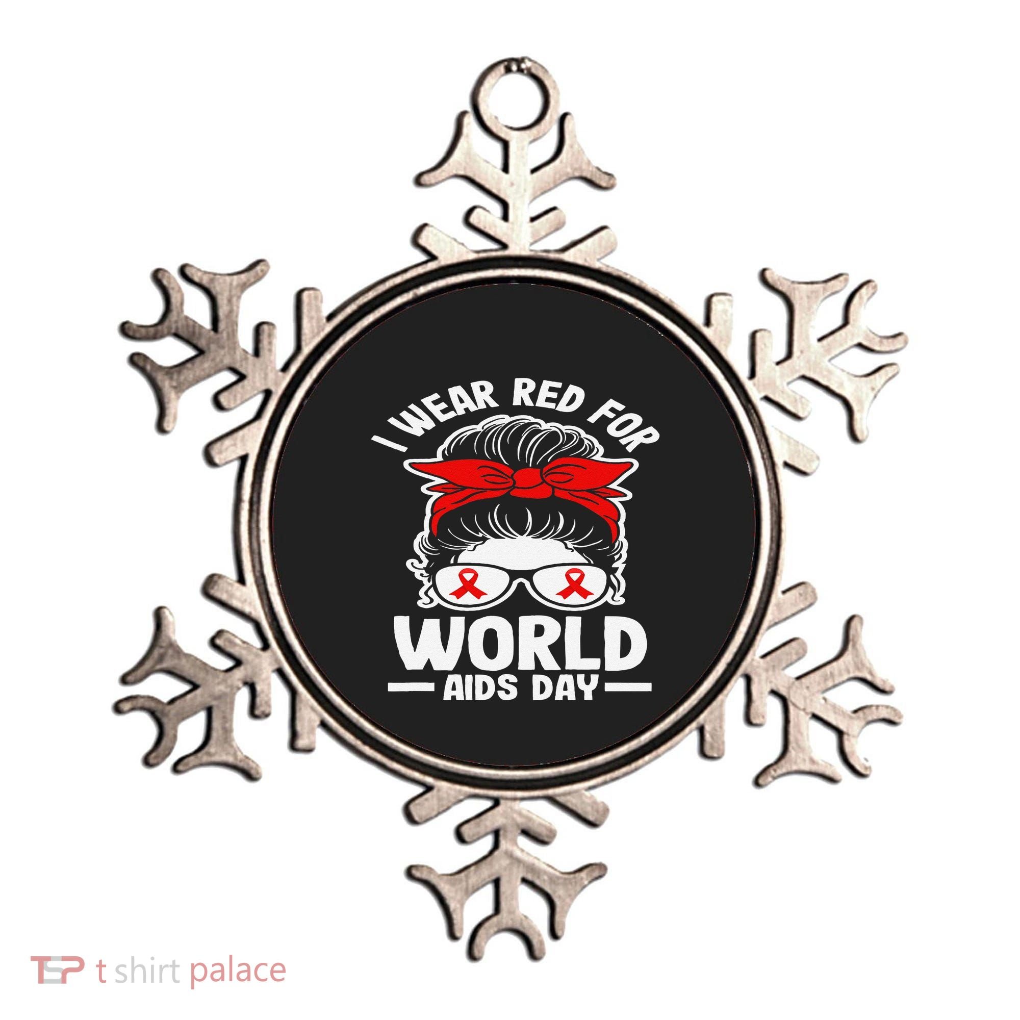 I Wear Red For World Aids Day Hiv Aids Awareness Ornament
