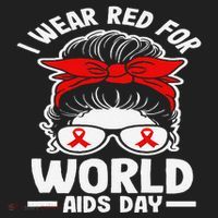 I Wear Red For World Aids Day Hiv Aids Awareness Hat thumb 2