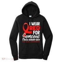I Wear Red For Someone I Miss Every Day Hiv Aids Awareness Women's Hoodie thumb 0