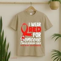 I Wear Red For Someone I Miss Every Day Hiv Aids Awareness T-Shirt thumb 2