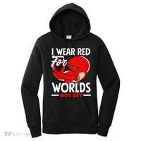 I Wear Red For Worlds Aids Day Hiv Aids Awareness Women's Hoodie thumb 0