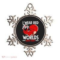 I Wear Red For Worlds Aids Day Hiv Aids Awareness Ornament thumb 0