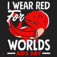 I Wear Red For Worlds Aids Day Hiv Aids Awareness Golf Towel thumb 3