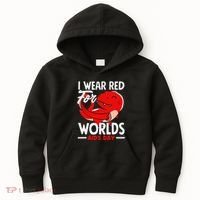I Wear Red For Worlds Aids Day Hiv Aids Awareness Kids Hoodie thumb 0