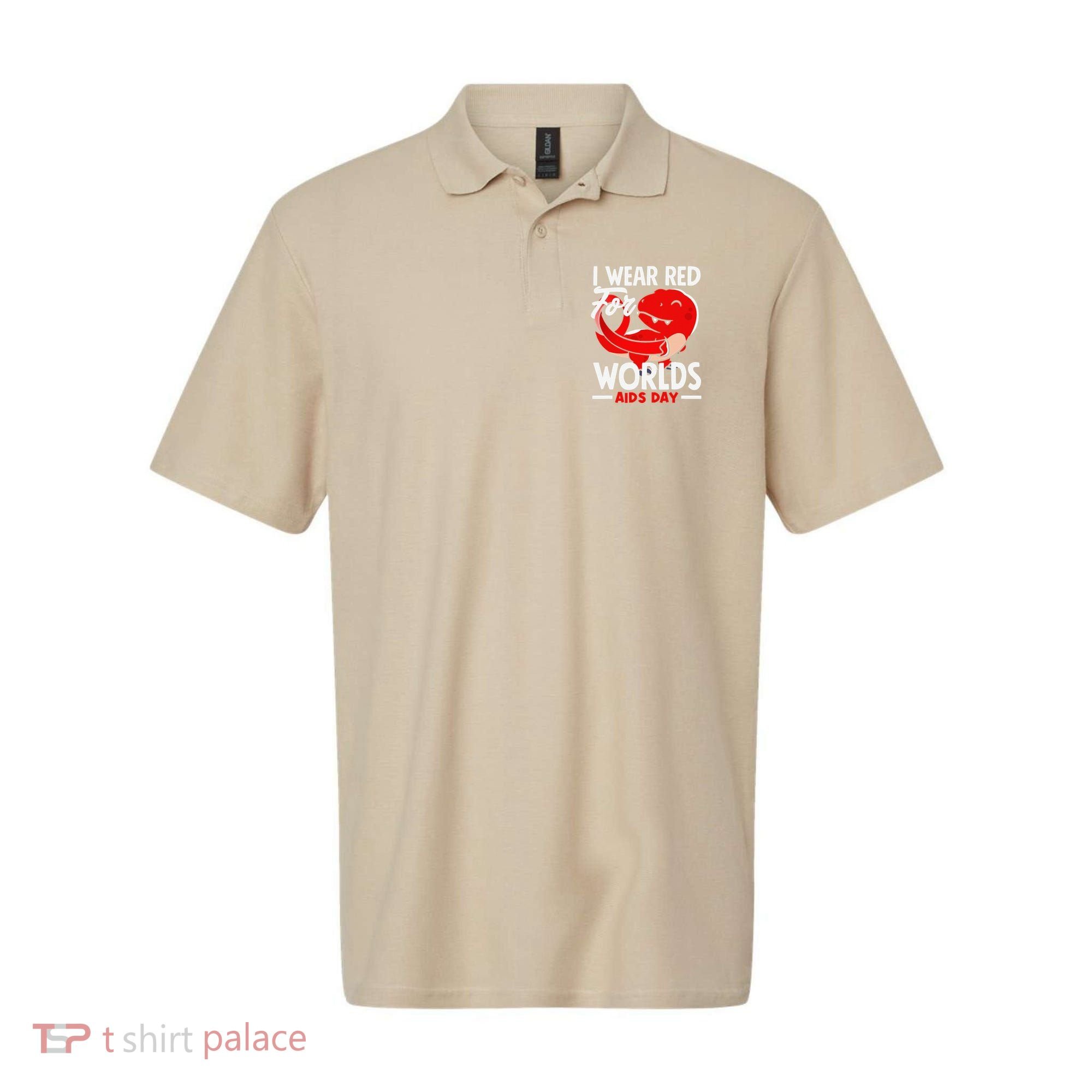 I Wear Red For Worlds Aids Day Hiv Aids Awareness Polo