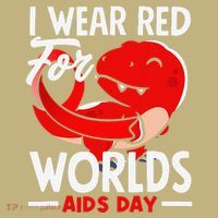 I Wear Red For Worlds Aids Day Hiv Aids Awareness Mousepad thumb 1
