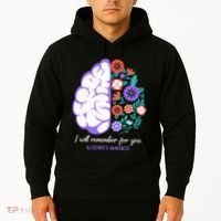 I Will Remember For You Alzheimers Awareness Brain Disorder Hoodie thumb 2