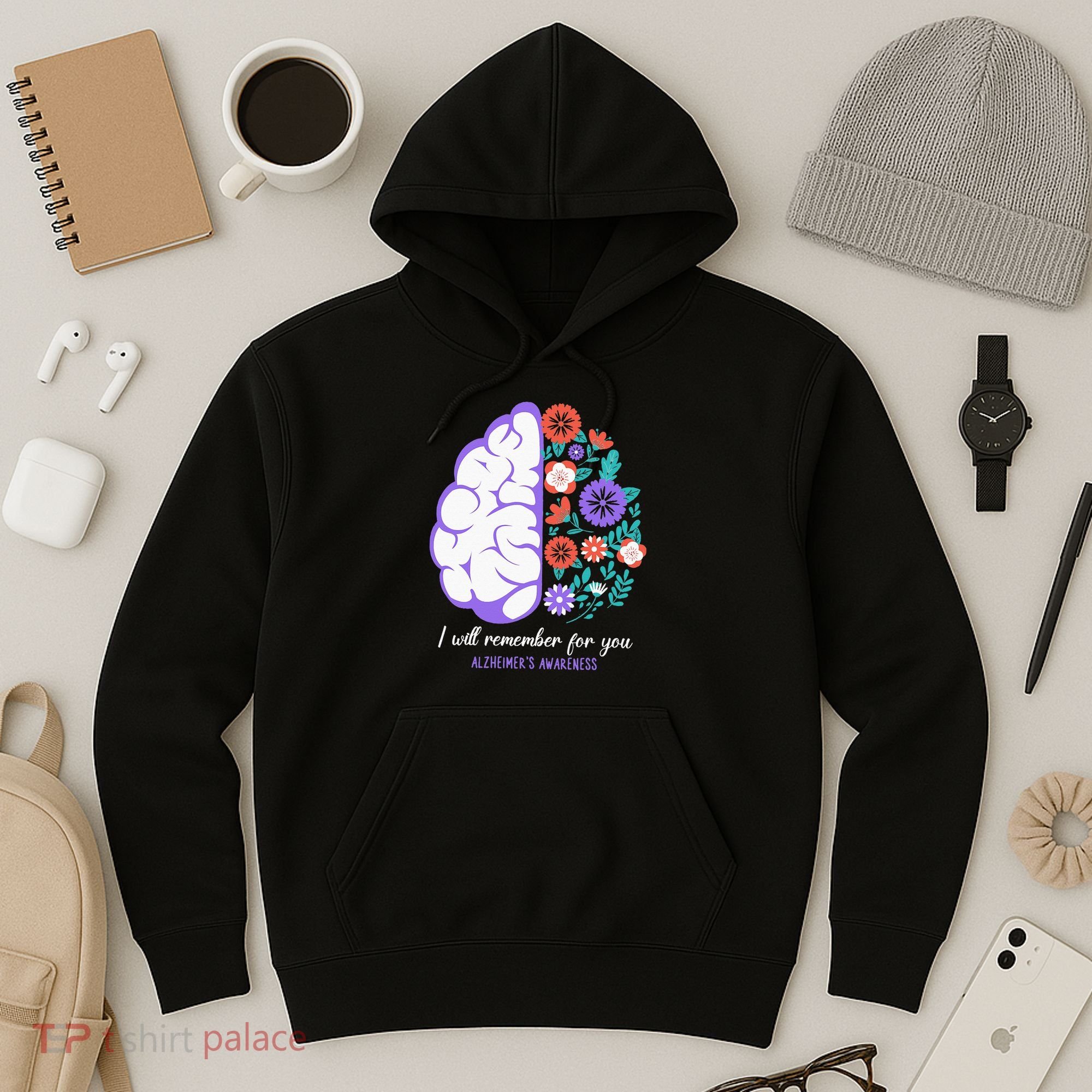 I Will Remember For You Alzheimers Awareness Brain Disorder Hoodie