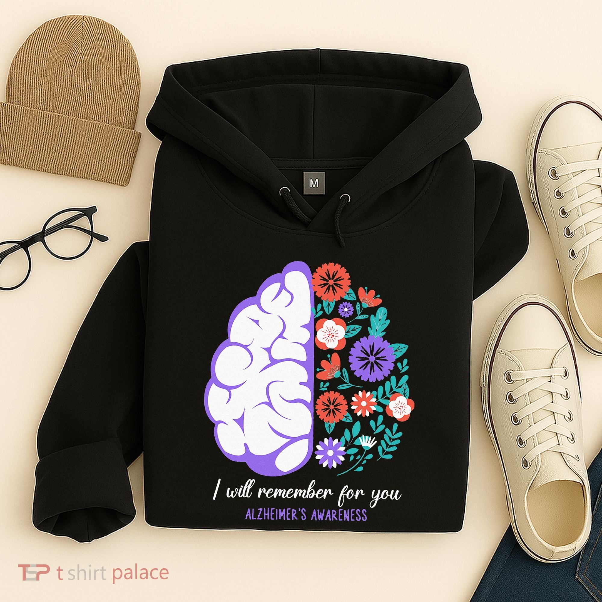 I Will Remember For You Alzheimers Awareness Brain Disorder Hoodie