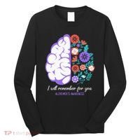 I Will Remember For You Alzheimers Awareness Brain Disorder Long Sleeve Shirt thumb 0