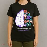 I Will Remember For You Alzheimers Awareness Brain Disorder T-Shirt thumb 4