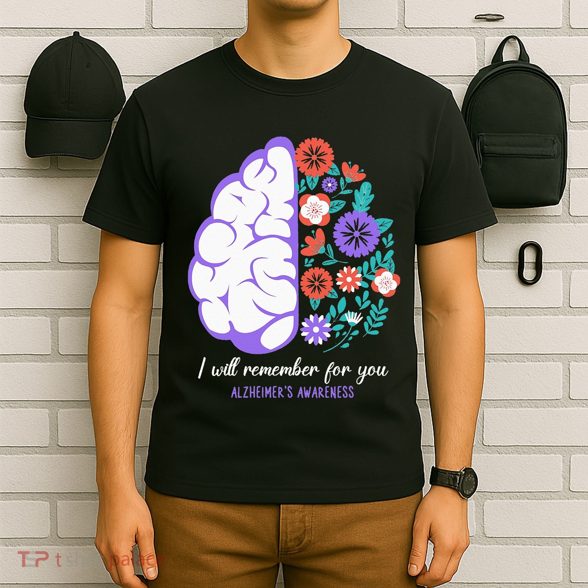 I Will Remember For You Alzheimers Awareness Brain Disorder T-Shirt