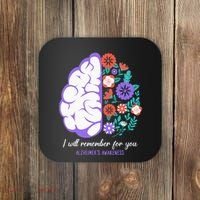 I Will Remember For You Alzheimers Awareness Brain Disorder Coaster thumb 0