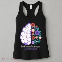 I Will Remember For You Alzheimers Awareness Brain Disorder Women's Tank Top thumb 3