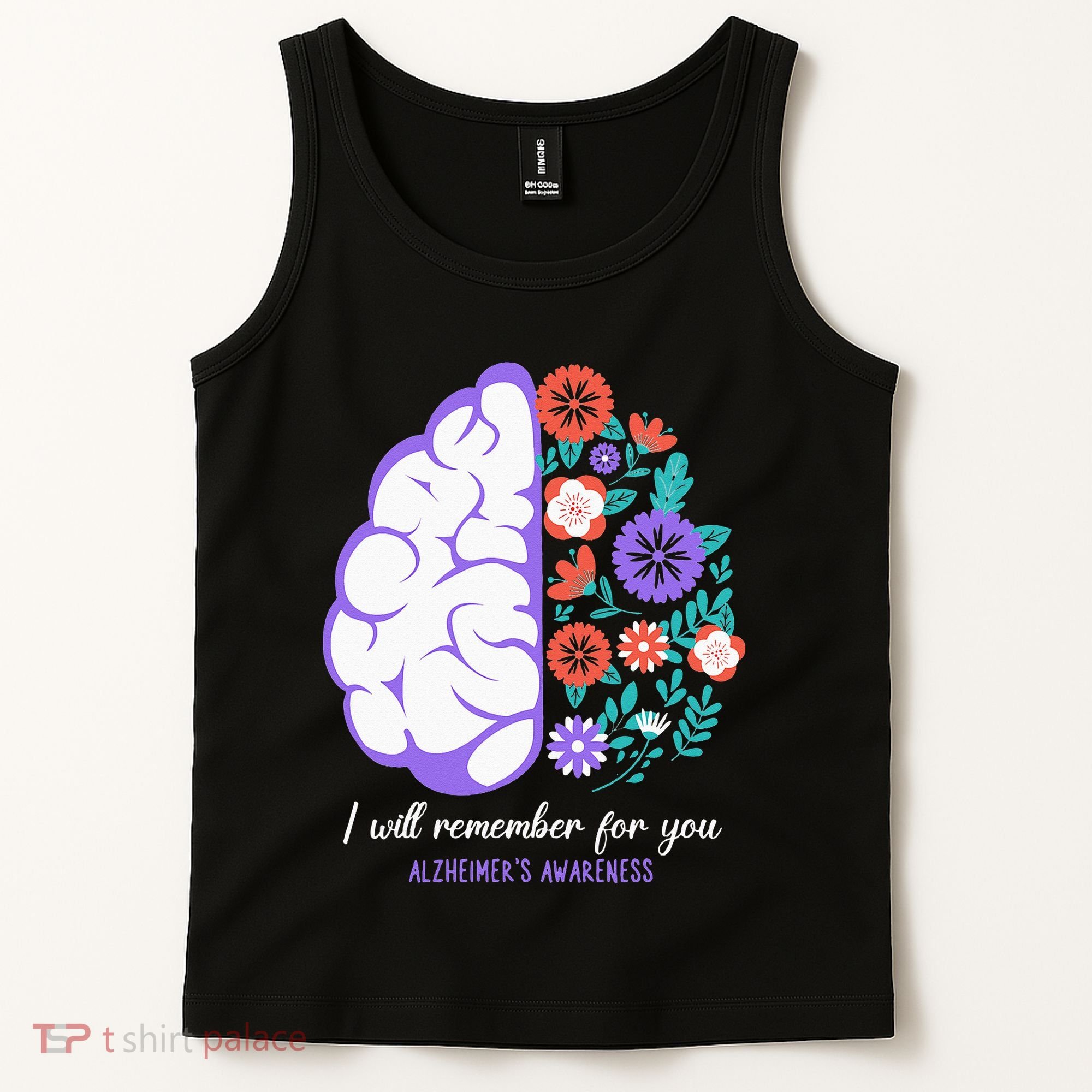 I Will Remember For You Alzheimers Awareness Brain Disorder Tank Top