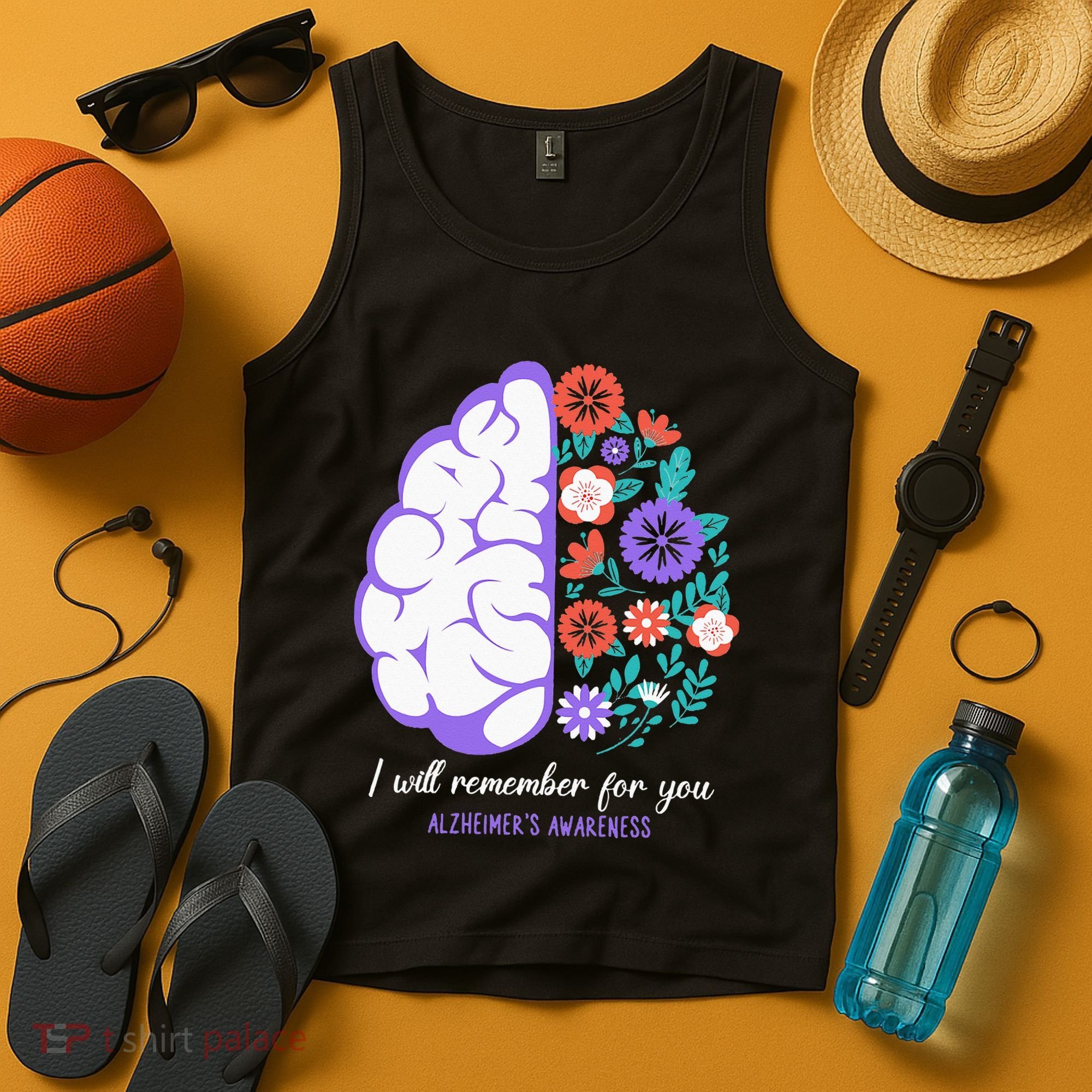 I Will Remember For You Alzheimers Awareness Brain Disorder Tank Top