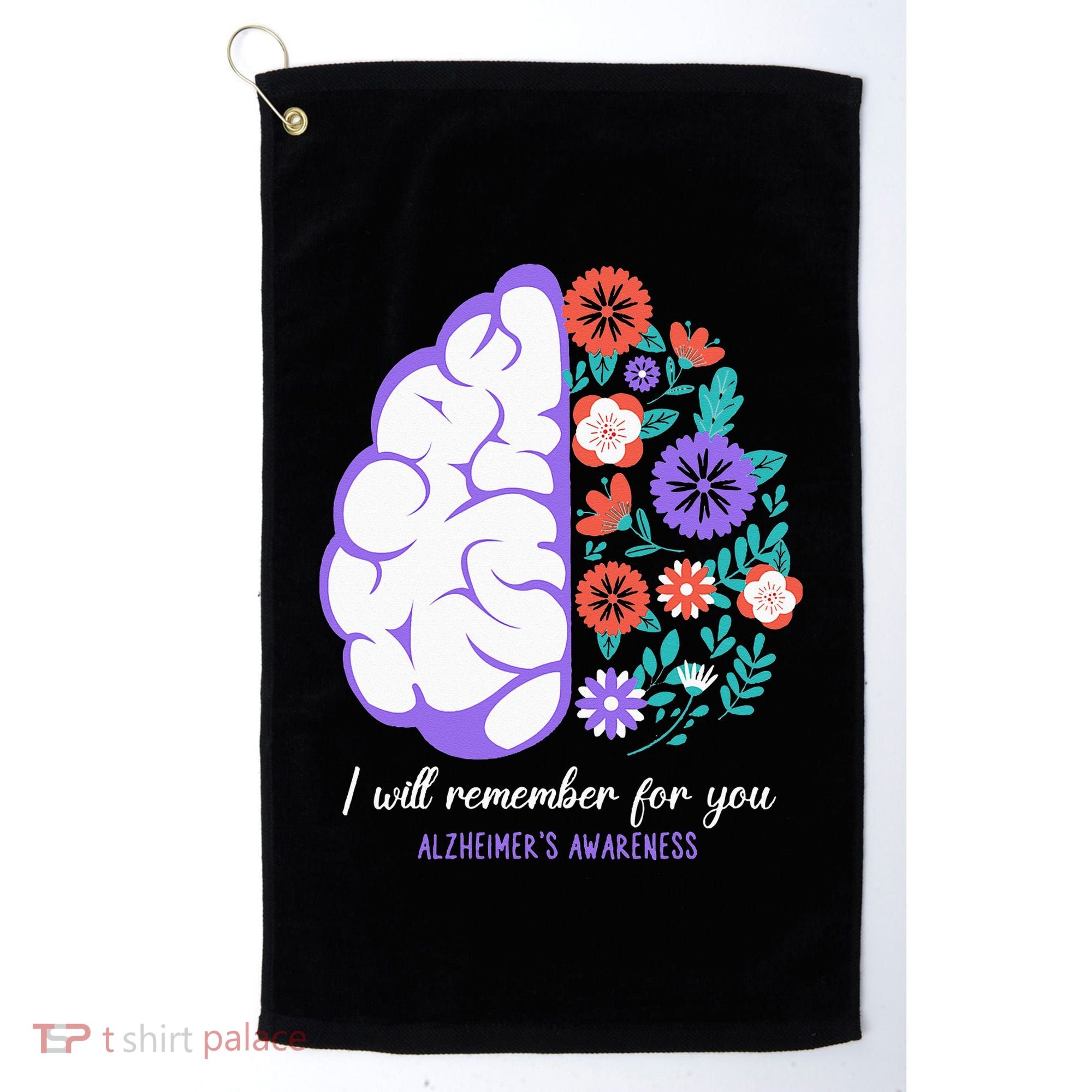 I Will Remember For You Alzheimers Awareness Brain Disorder Golf Towel