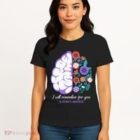 I Will Remember For You Alzheimers Awareness Brain Disorder Women's T-Shirt thumb 4