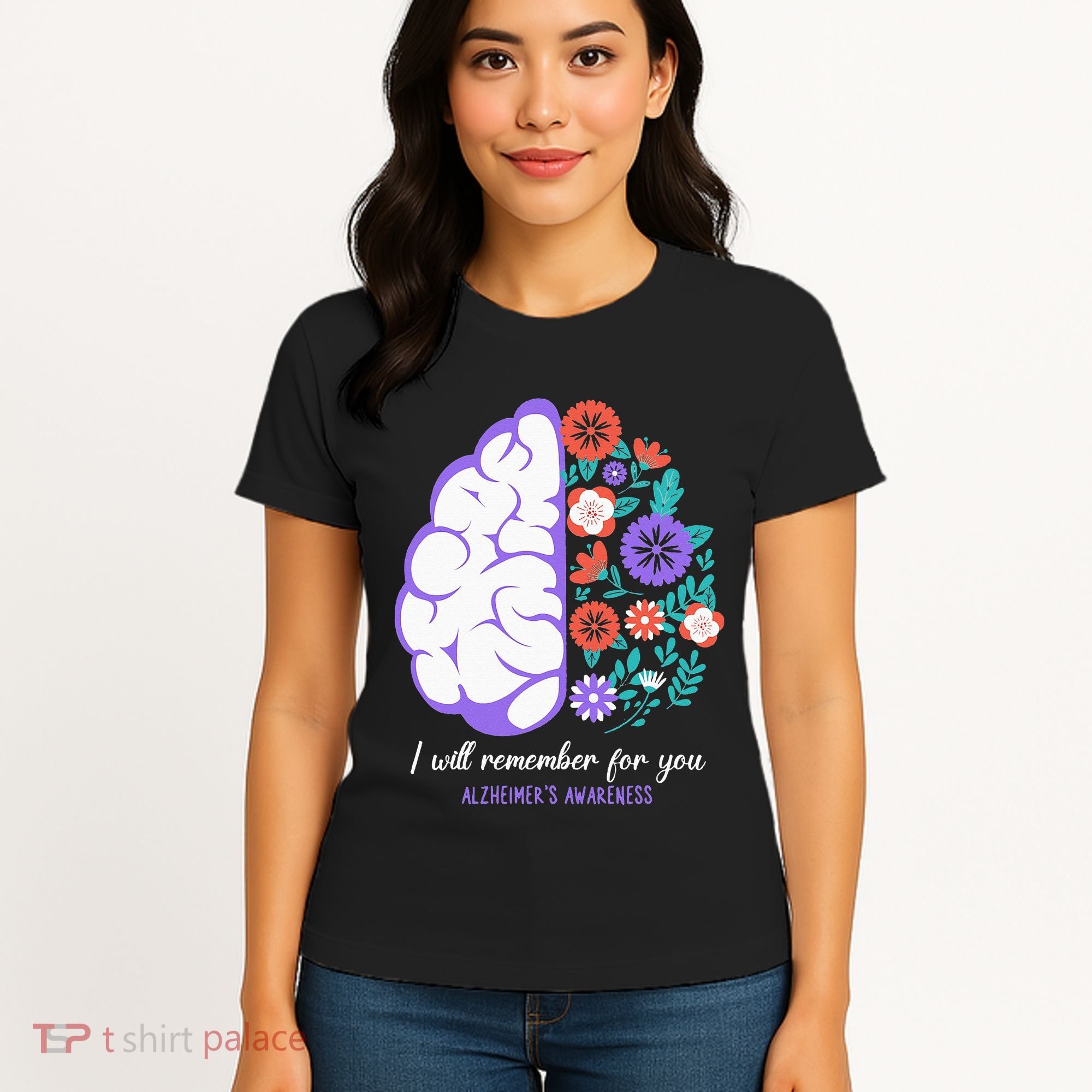 I Will Remember For You Alzheimers Awareness Brain Disorder Women's T-Shirt