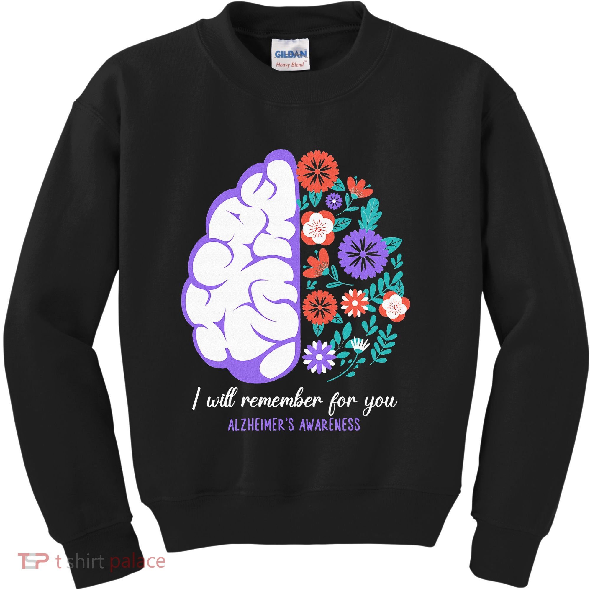 I Will Remember For You Alzheimers Awareness Brain Disorder Kids Sweatshirt