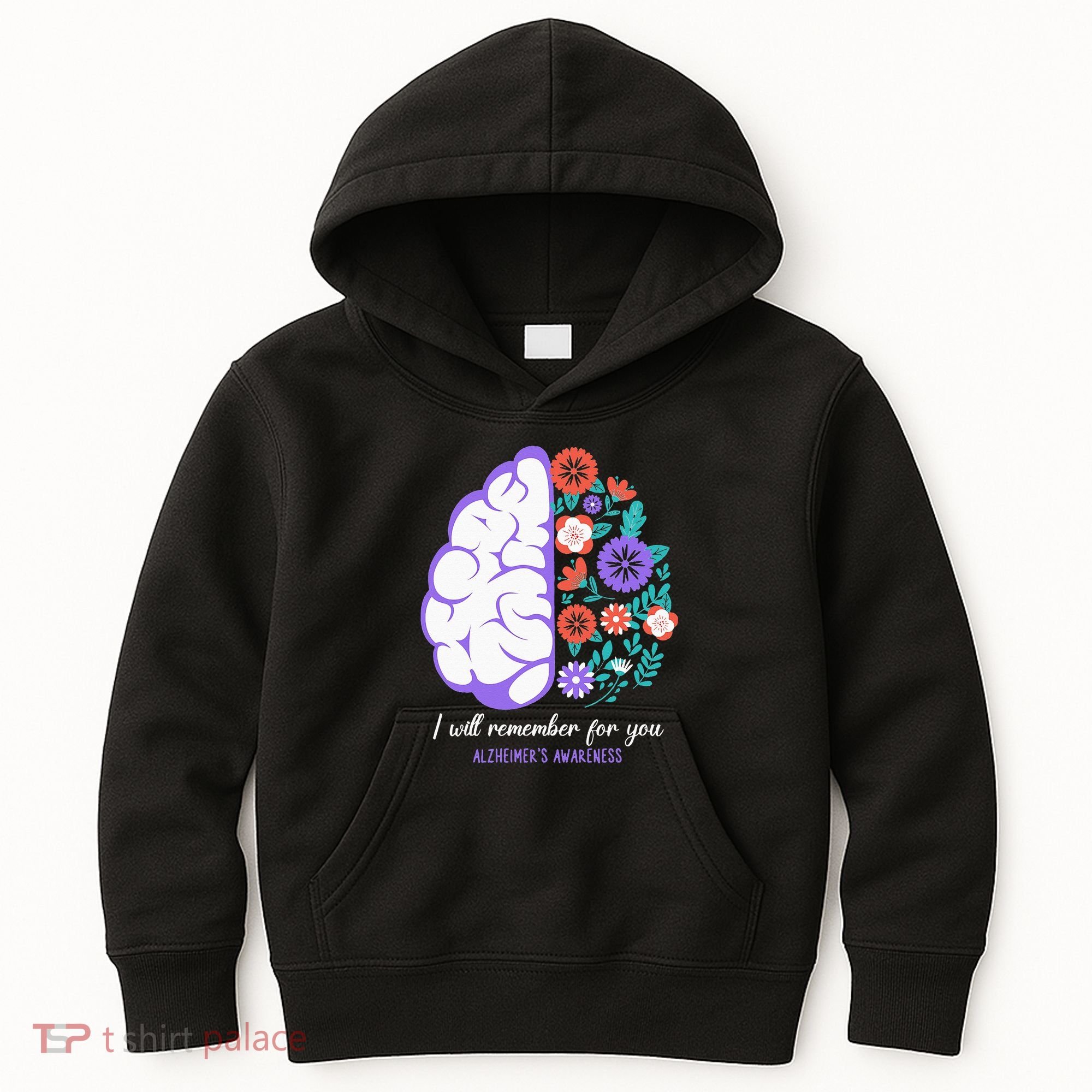 I Will Remember For You Alzheimers Awareness Brain Disorder Kids Hoodie