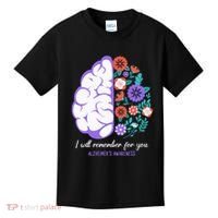 I Will Remember For You Alzheimers Awareness Brain Disorder Kids T-Shirt thumb 0