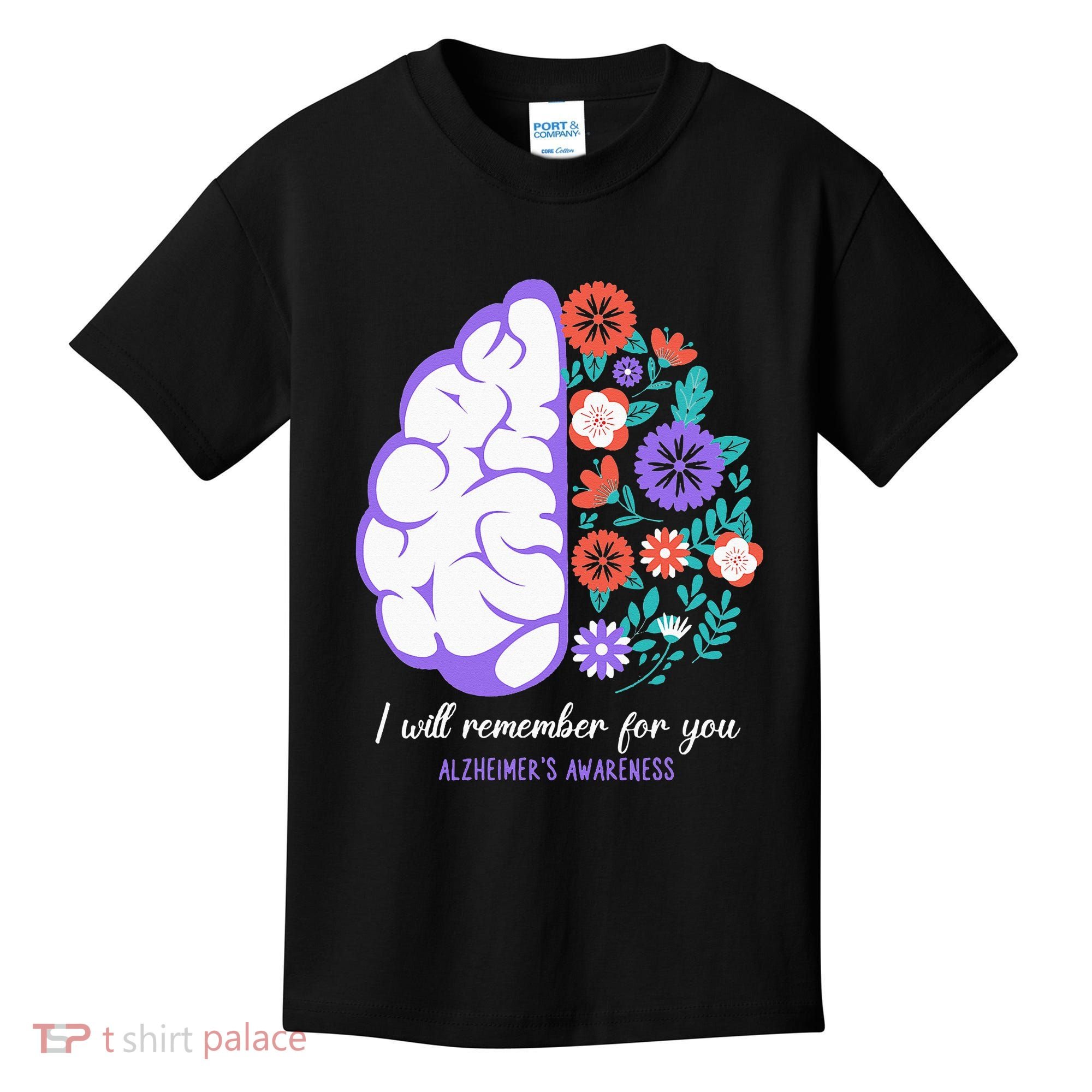 I Will Remember For You Alzheimers Awareness Brain Disorder Kids T-Shirt