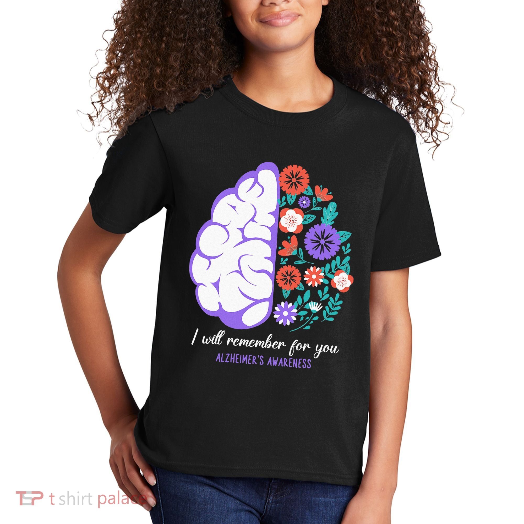 I Will Remember For You Alzheimers Awareness Brain Disorder Kids T-Shirt