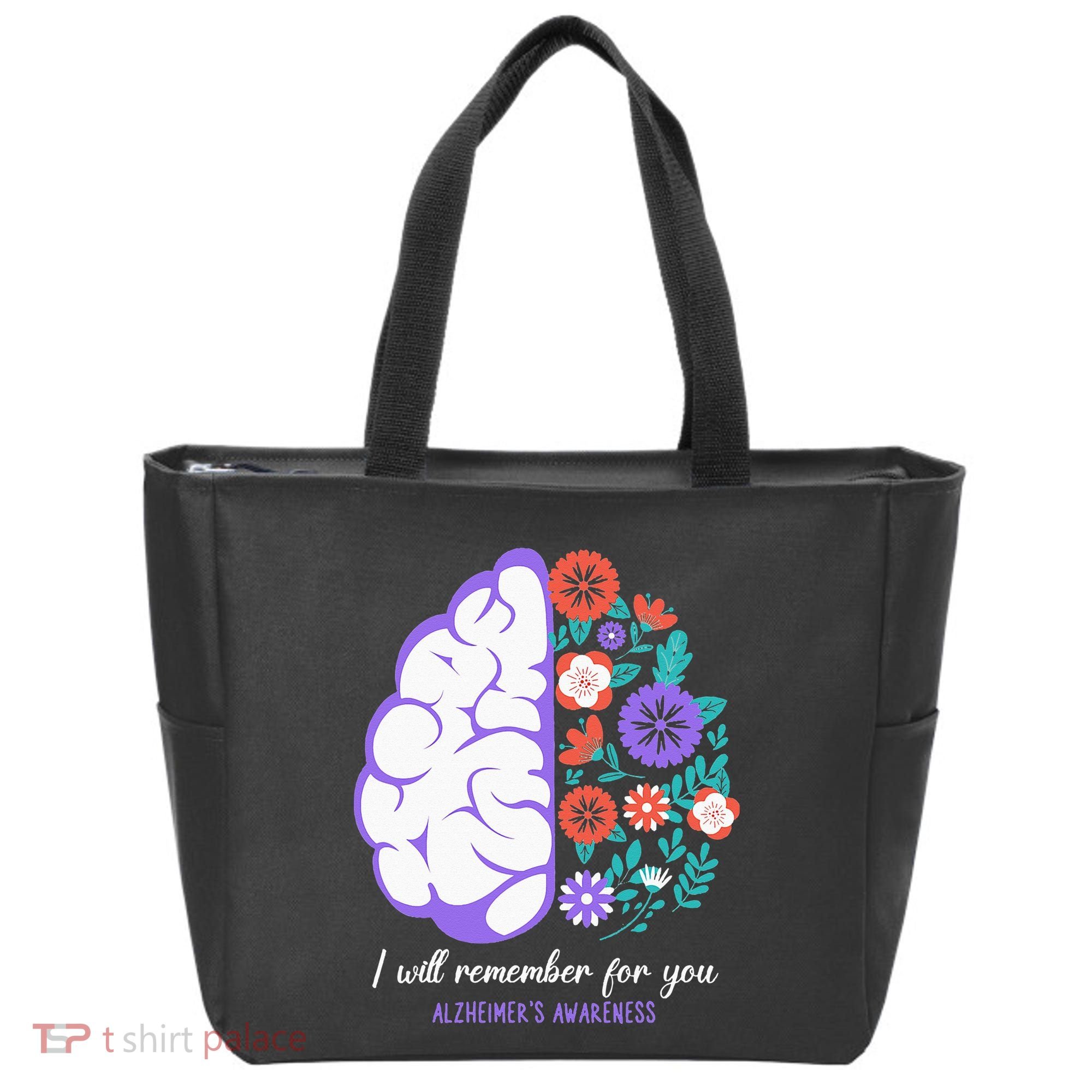 I Will Remember For You Alzheimers Awareness Brain Disorder Tote Bag