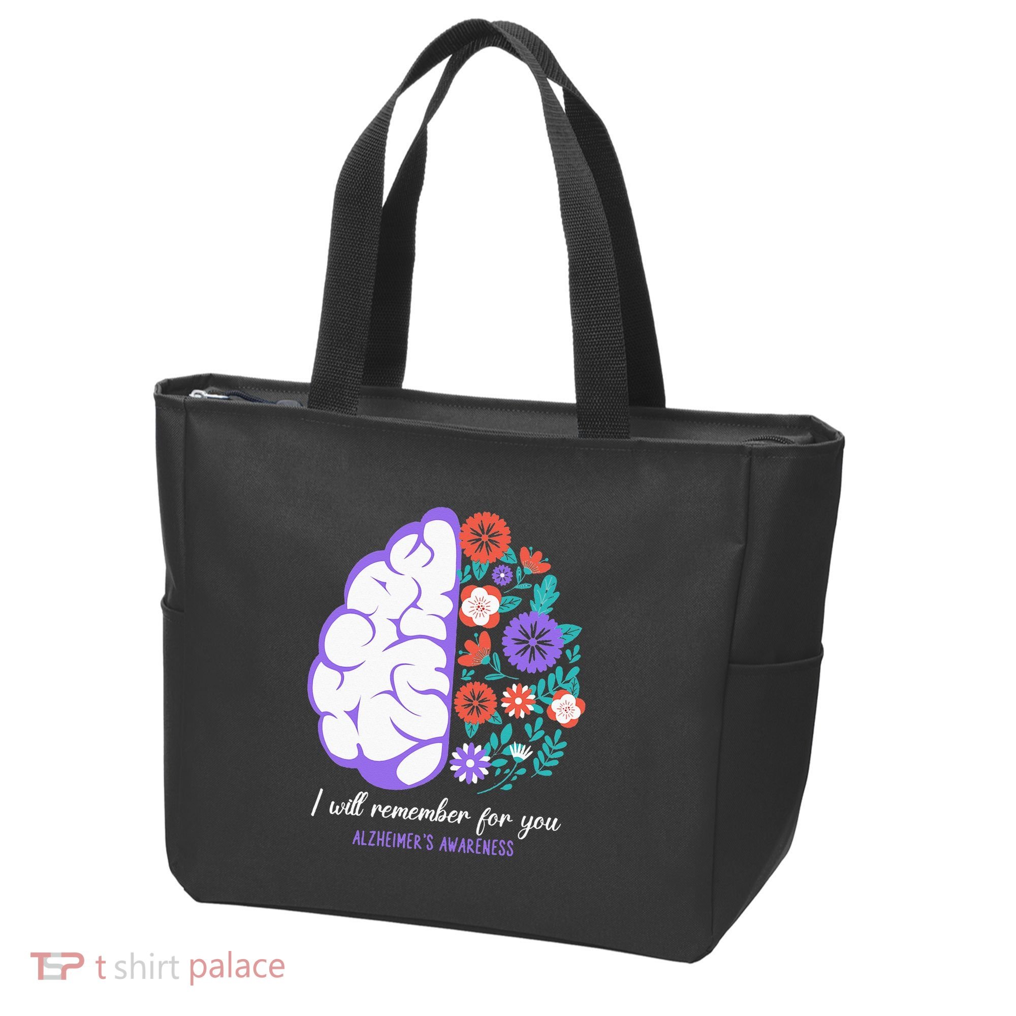 I Will Remember For You Alzheimers Awareness Brain Disorder Tote Bag