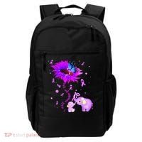 I Will Remember For You Elephant Flower Alzheimers Awareness Backpack thumb 0