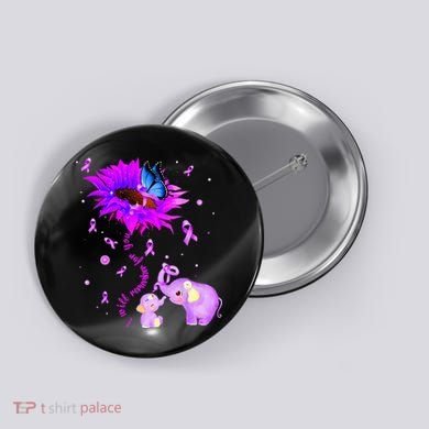 I Will Remember For You Elephant Flower Alzheimers Awareness Button