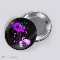 I Will Remember For You Elephant Flower Alzheimers Awareness Button thumb 0