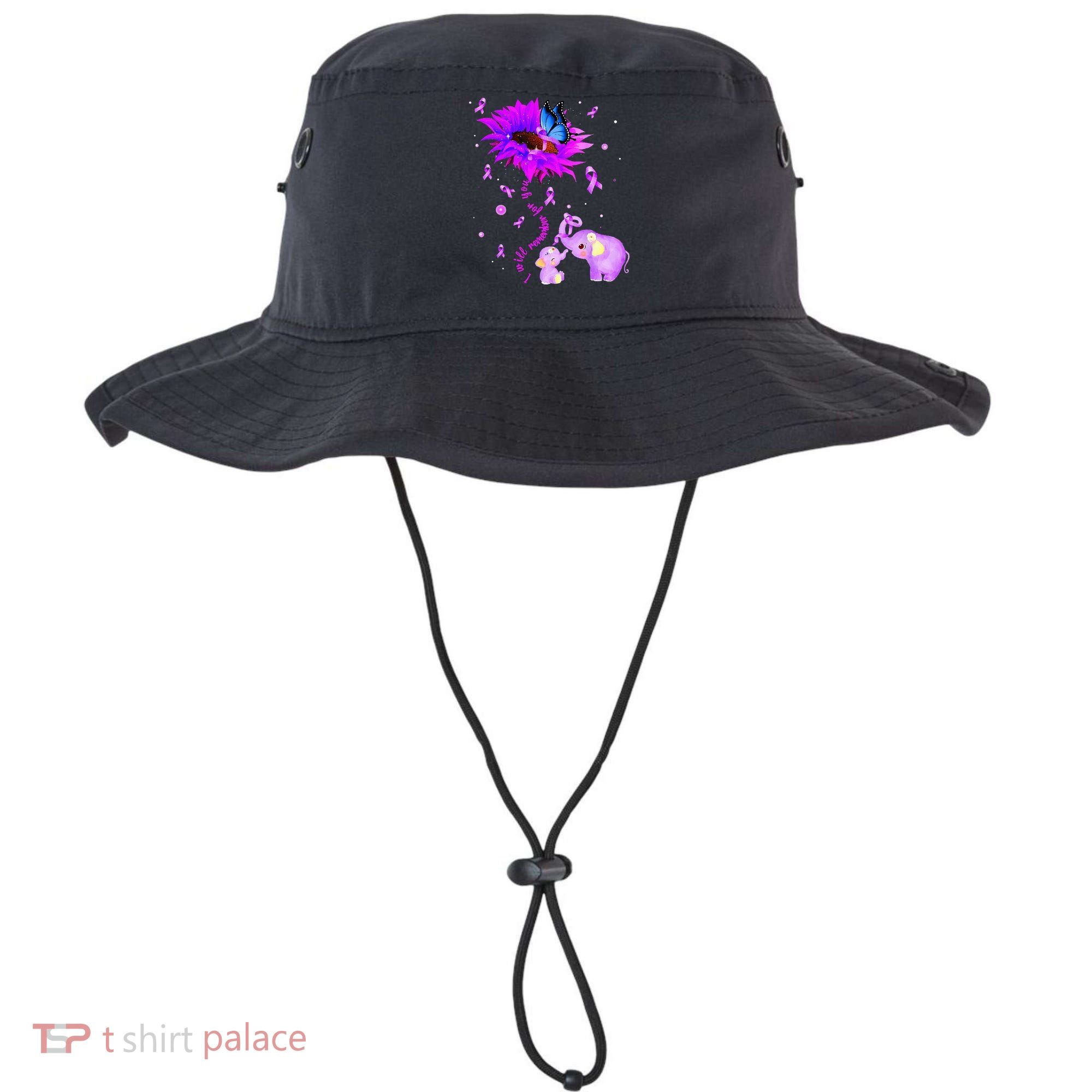 I Will Remember For You Elephant Flower Alzheimers Awareness Bucket Hat