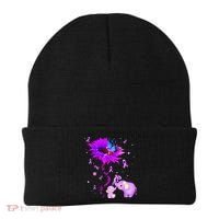 I Will Remember For You Elephant Flower Alzheimers Awareness Beanie thumb 0