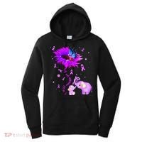 I Will Remember For You Elephant Flower Alzheimers Awareness Women's Hoodie thumb 0