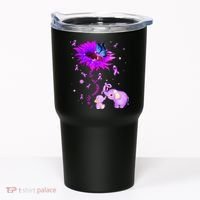 I Will Remember For You Elephant Flower Alzheimers Awareness Tumbler thumb 0