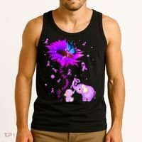 I Will Remember For You Elephant Flower Alzheimers Awareness Tank Top thumb 3