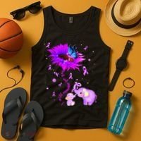 I Will Remember For You Elephant Flower Alzheimers Awareness Tank Top thumb 4