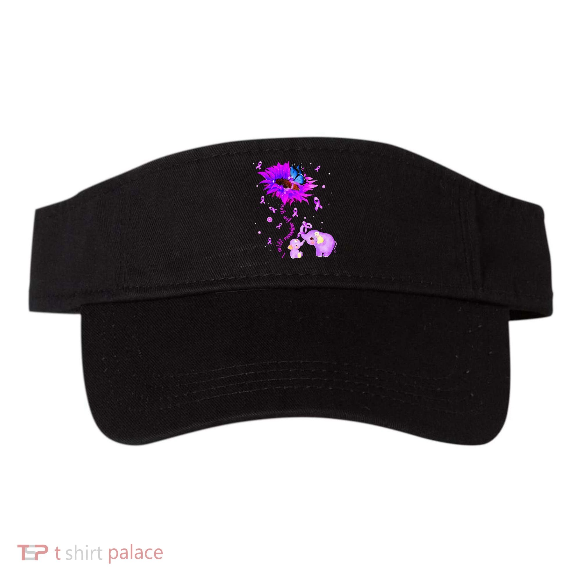 I Will Remember For You Elephant Flower Alzheimers Awareness Visor